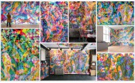 Papier-peints "Jungla" de Francesco Rugi et Silvia Quintanilla, fondateurs de Carnovsky : papier-peints composés de calques de trois couleurs primaires (RGB)