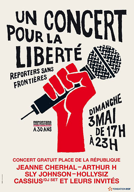 « Concert pour la liberté RSF » place de la République © DR
