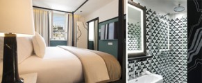 Photo 1: Christophe Bielsa Suite, Photo 2: Bathroom, Paul Bowyer, Latest design by Gilles & Boissier. Courtesy of The Chess Hotel