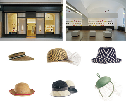 Photos 1 et 2 : Vitrine et intérieur de la boutique, 3, 4 , 5 , 6, 7 et 8: modèles de créations chapeaux