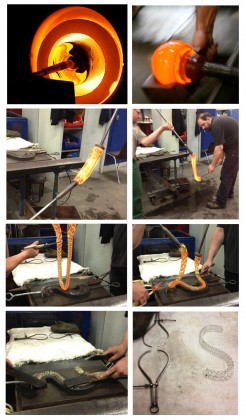 Photos from 1 to 6: The different steps of the creation of a chandelier branch taken in the heat of the moment at the manufacture ©Plume